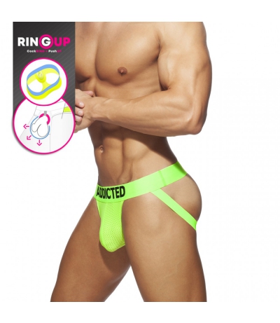 【預購商品】RING UP NEON MESH JOCK 持久環螢光網布後空內褲 cover