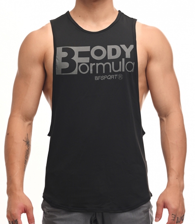 Actiflex 超彈透氣 - Body Formula  大側挖下弧度機能運動背心 (黑色)(圖)