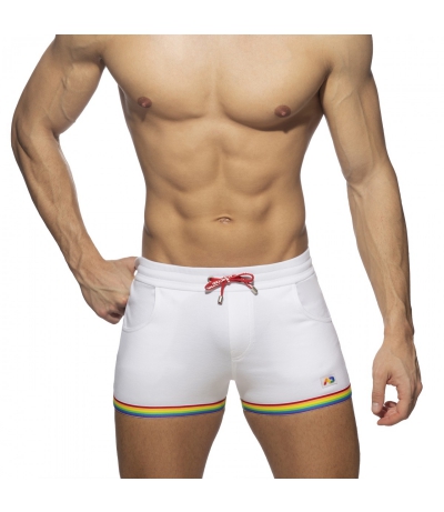 RAINBOW TAPE COTTON SHORTS (White)