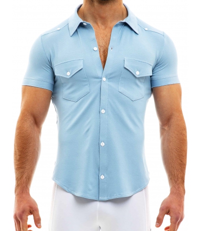 【預購商品】Jeans Shirt 襯衫 (淺藍色)(图)