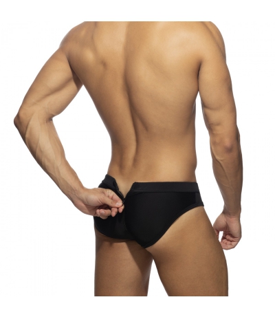 【預購商品】ALLOVER ZIP SWIM BRIEF 拉鍊式三角泳褲 (黑色)(图)