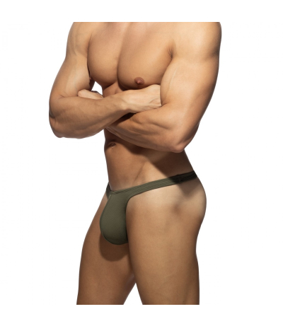 【PRE-ORDER】BASIC RIB SWIM SEXY THONG (Khaki)