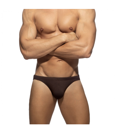 【PRE-ORDER】BASIC RIB SWIM BIKINI BRIEF (Brown)