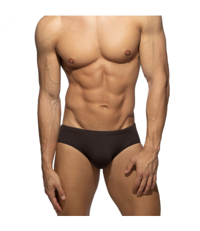 【預購商品】BASIC RIB SWIM BRIEF 三角泳褲 (咖啡色)(圖)